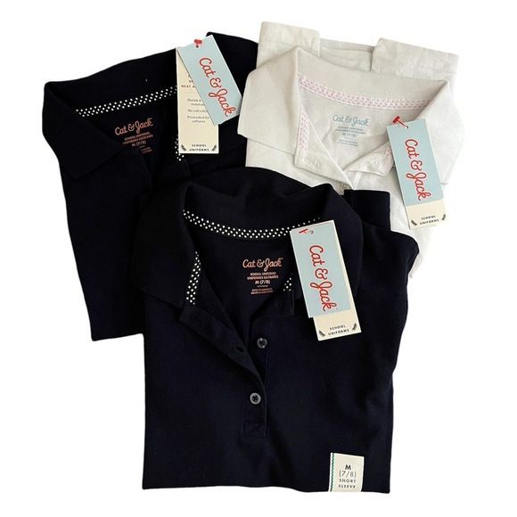 Navy/White Polo Shirts and Shorts Bundle - Girls - Picture 2 of 3